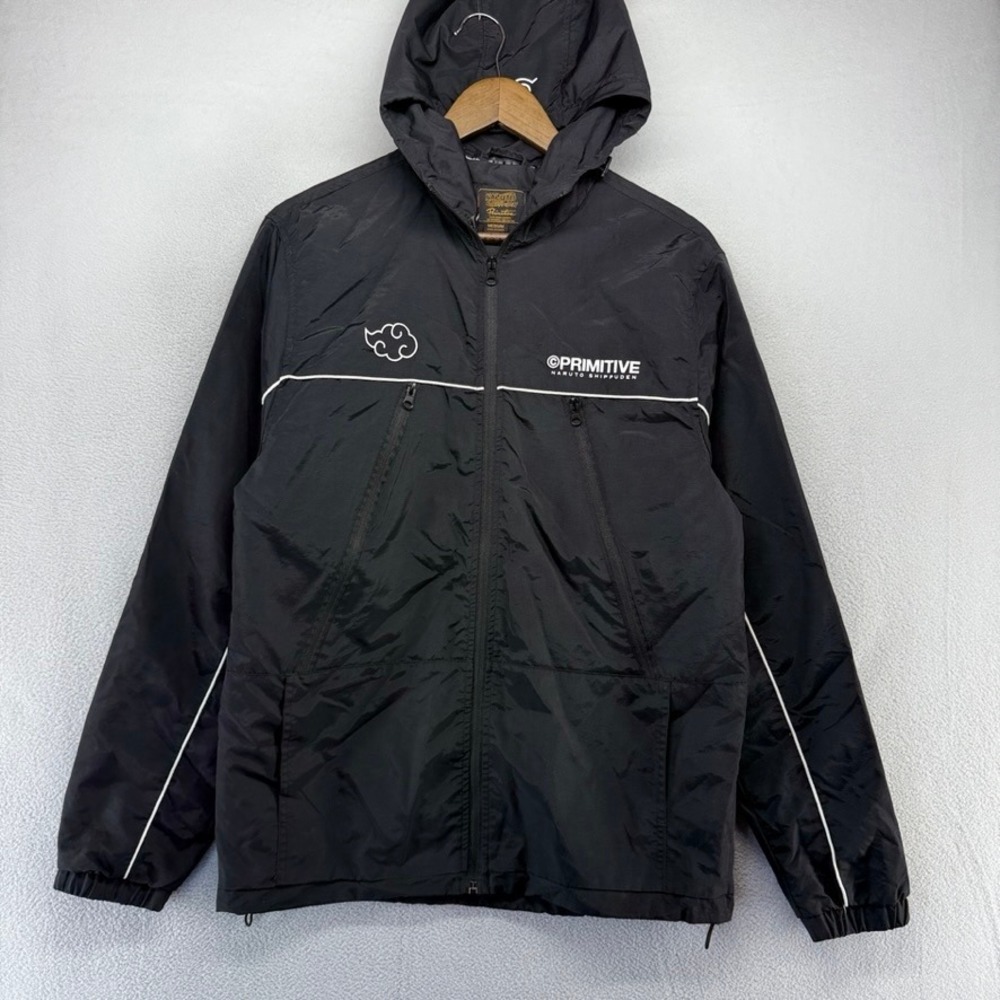 Primitive Naruto Shippuden Jacket Mens Medium Black Itachi Windbreaker Nylon